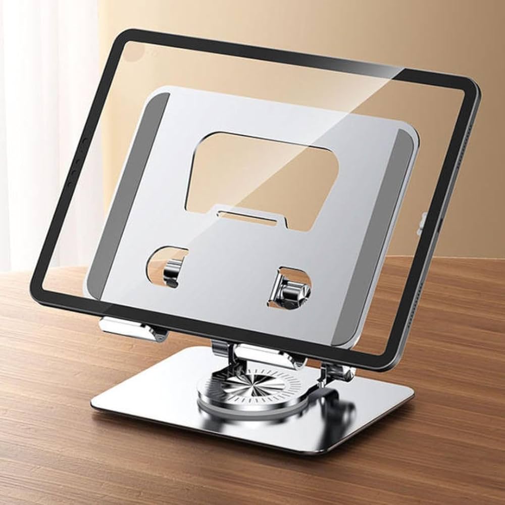 Rotating Tablet Holder – Anti-Slip, Foldable, and Multi-Angle!