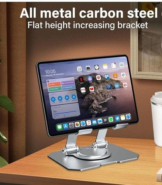 Rotating Tablet Holder – Anti-Slip, Foldable, and Multi-Angle!